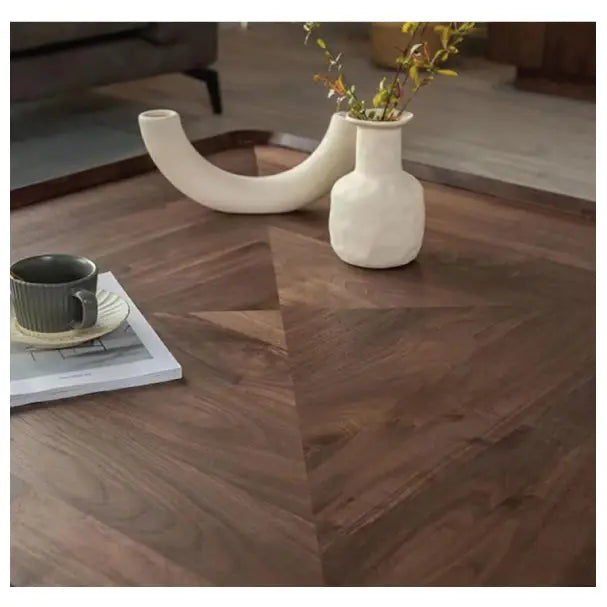 Jilphar Furniture Modern Living Room Furniture Square Coffee Table with Walnut Bark Wood Frame JP4056-GCC Home Center