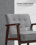 Load image into Gallery viewer, Modern Lounge Wooden Sofa Chair with Solid Wood Armrests and Legs Single Seat Cushioned Sofa Grey for Home, Living Room-GCC Home Center
