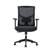 Modern Low Back Office Chair With Height Adjustable And Swivel Wheels - Black-GCC Home Center