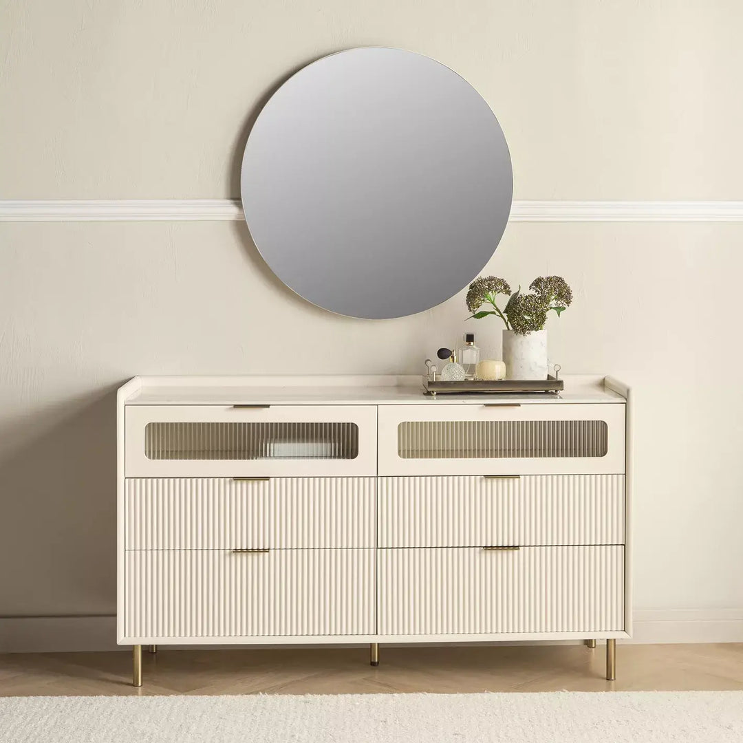 Modern Luxe 6-Drawer Dresser with Mirror, For Bedroom-GCC Home Center