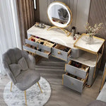 Load image into Gallery viewer, Modern Makeup Vanity Table Set with Adjustable LED Mirror &amp; Chair-GCC Home Center