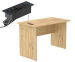 Load image into Gallery viewer, Mahmayi Modern MP1 120x60 Study Writing Table with BS01 Super Recessed Power Strip Desktop Socket Board, Modern Executive Desk for Adults, Home Offices, Schools, Laptop, Computer Workstation - WHITE