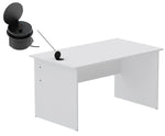Load image into Gallery viewer, Mahmayi Modern MP1 120x60 Study Writing Table with BS01 Super Recessed Power Strip Desktop Socket Board, Modern Executive Desk for Adults, Home Offices, Schools, Laptop, Computer Workstation - WHITE