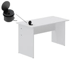 Load image into Gallery viewer, Mahmayi Modern MP1 120x60 Study Writing Table with BS01 Super Recessed Power Strip Desktop Socket Board, Modern Executive Desk for Adults, Home Offices, Schools, Laptop, Computer Workstation - WHITE