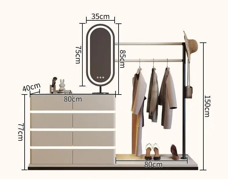 Modern Multi-Functional Dressing Table Chest Drawers, Clothes Hanger and Mirror-GCC Home Center