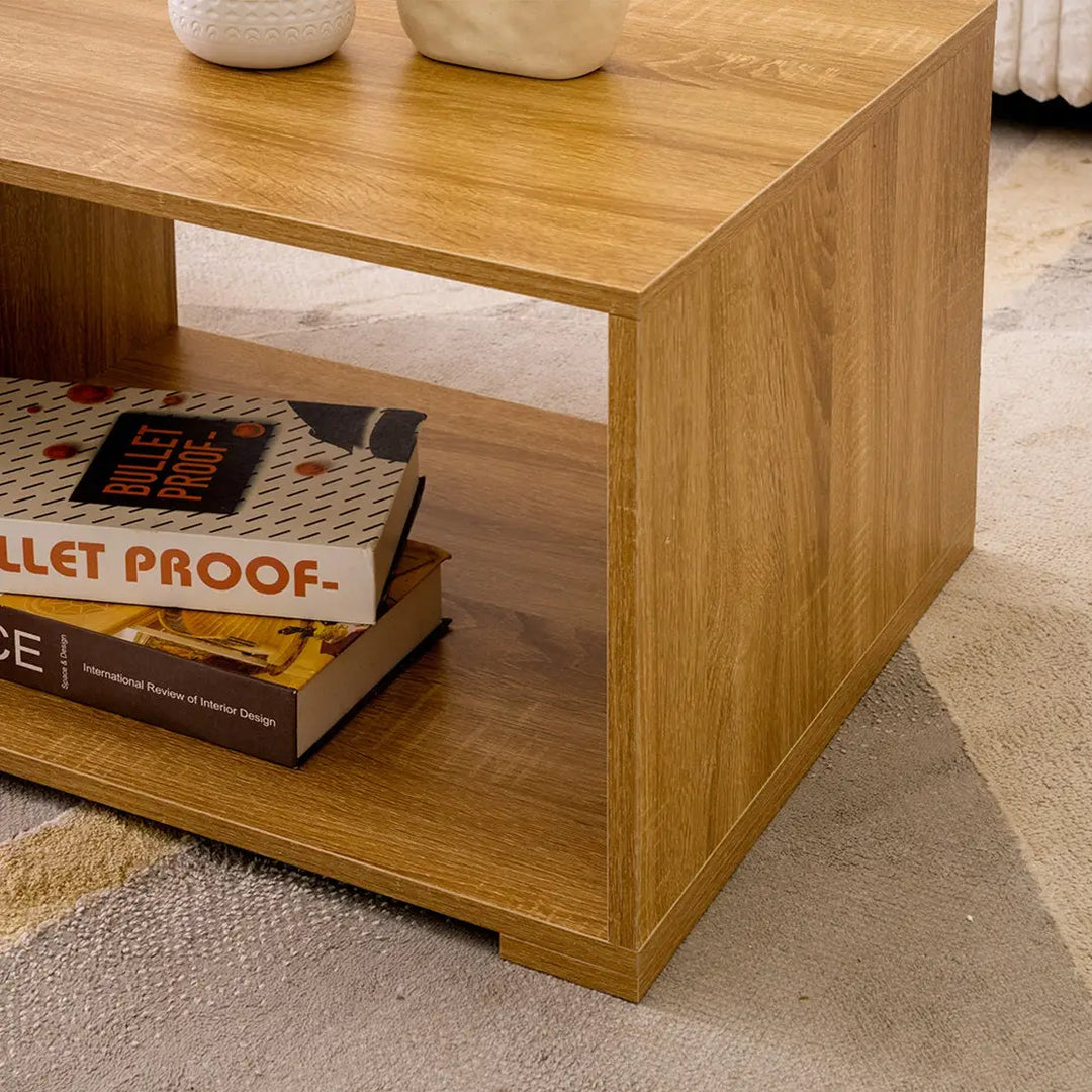 Modern Oak & White Coffee Table