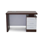 Load image into Gallery viewer, Modern Office Staff Table with 3 Lockable Drawers &amp; Scratch-Resistant Melamine Finish - Cherry &amp; White-GCC Home Center