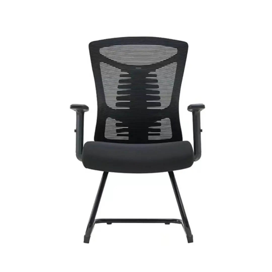 Modern Office Visitor Chair With Metal Leg And Arm Rest - Black-GCC Home Center
