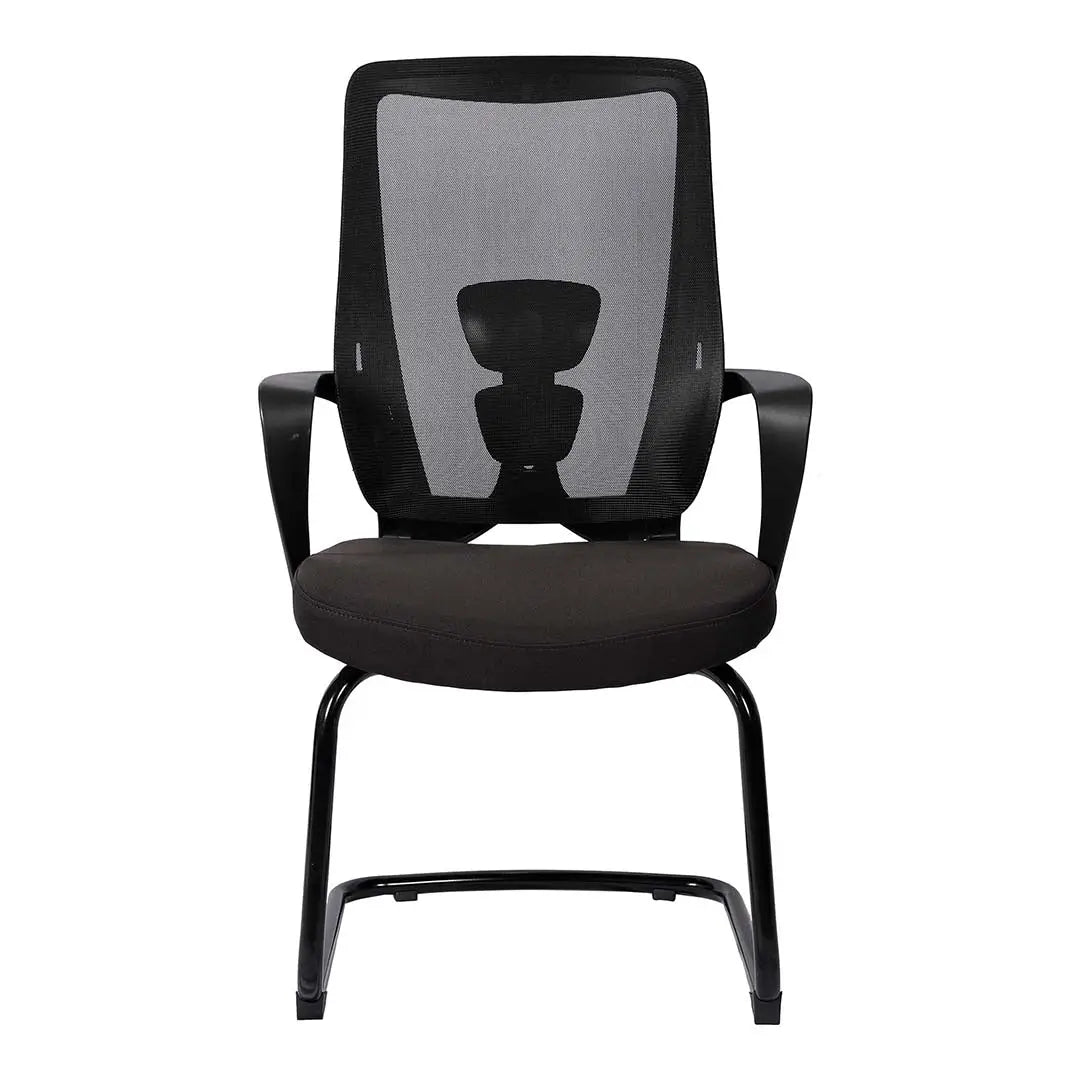 Modern Office Visitor Chair With Metal Legs - Black-GCC Home Center