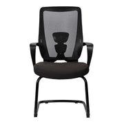 Modern Office Visitor Chair With Metal Legs - Black-GCC Home Center