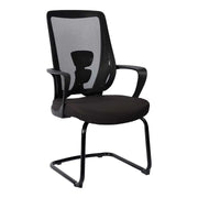 Modern Office Visitor Chair With Metal Legs - Black-GCC Home Center