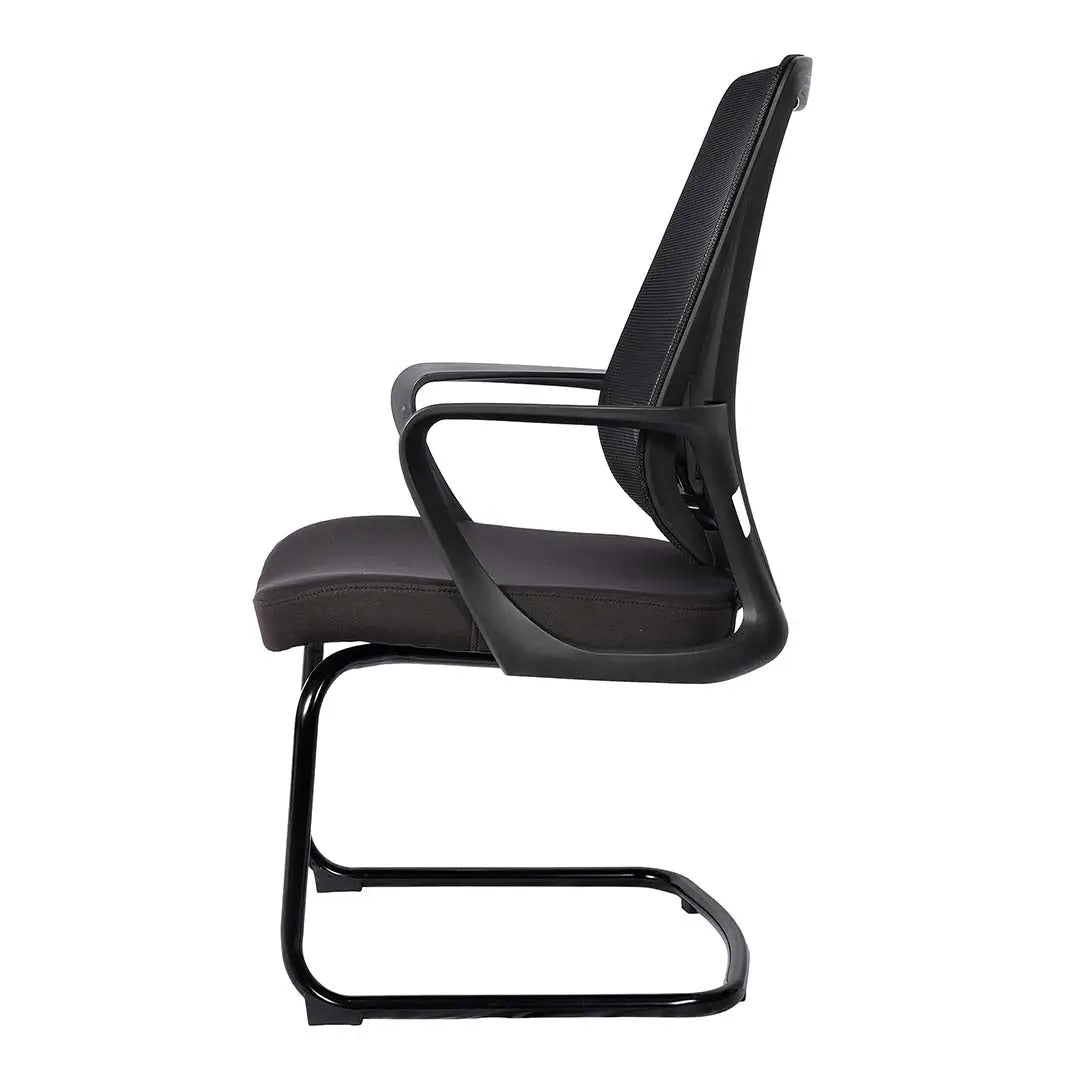 Modern Office Visitor Chair With Metal Legs - Black-GCC Home Center