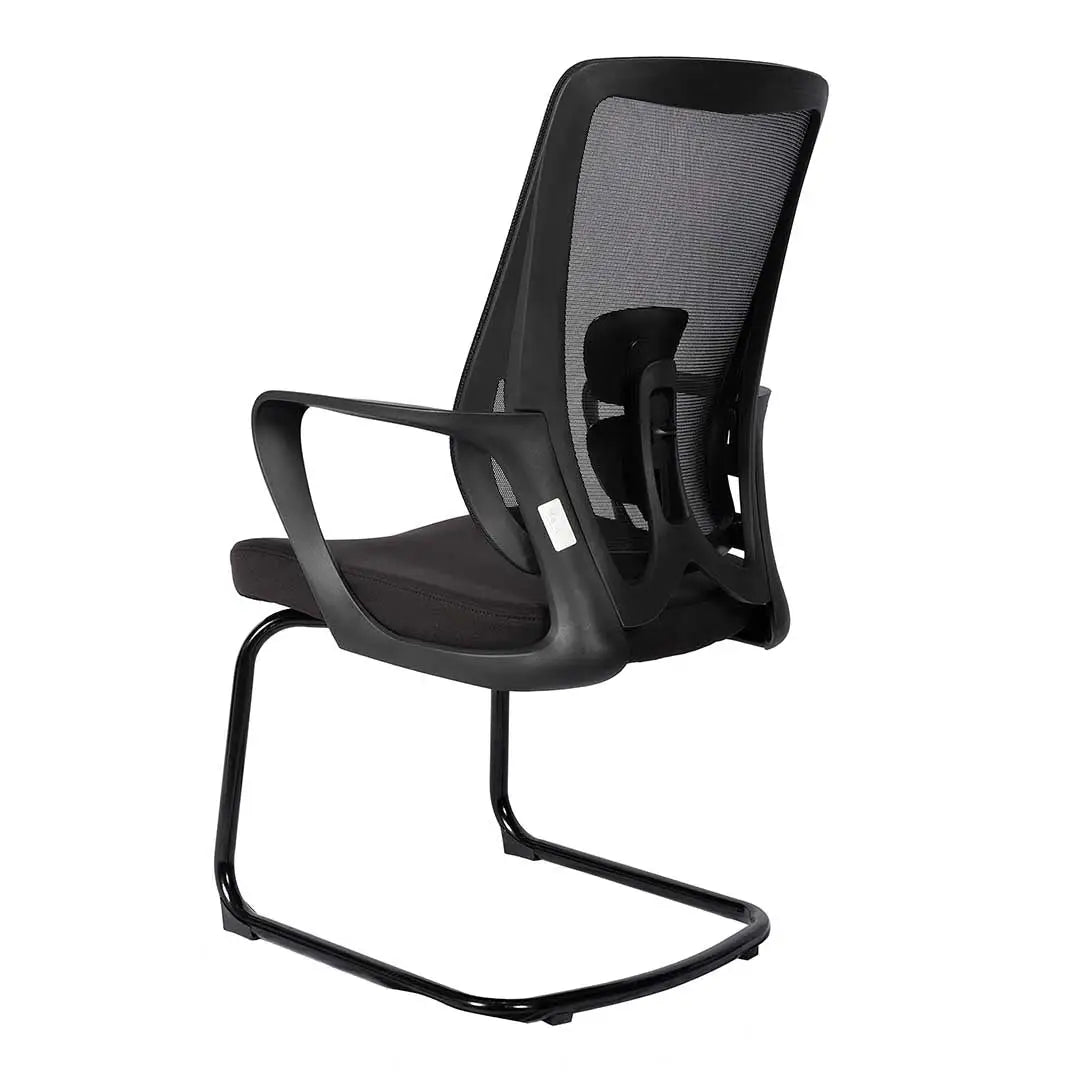 Modern Office Visitor Chair With Metal Legs - Black-GCC Home Center