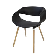 Jilphar Furniture Modern PP Dining Chair with Wooden Legs JP1037-GCC Home Center