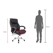 Modern PU Leather Ergonomic Executive High Back Chair - Black-GCC Home Center