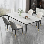 Load image into Gallery viewer, Modern Rectangular Dining Table  with Faux Marble Top and Leather Fiber Chairs – No Assembly Required-GCC Home Center