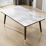 Load image into Gallery viewer, Modern Rectangular Dining Table  with Faux Marble Top and Leather Fiber Chairs – No Assembly Required-GCC Home Center