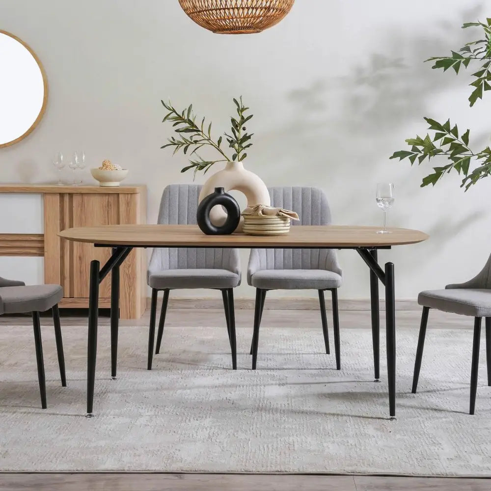 Modern Rectangular Dining Table with Sturdy Leg Base – Perfect for Everyday Dining-GCC Home Center