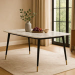 Load image into Gallery viewer, Modern Rectangular Marble Top Dining Table Set (Yellow &amp; Blue)