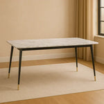 Load image into Gallery viewer, Modern Rectangular Marble Top Dining Table Set (Yellow &amp; Blue)