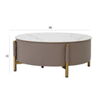 Load image into Gallery viewer, Modern Round Coffee Table Set – Champagne &amp; White (2-Piece)