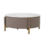 Load image into Gallery viewer, Modern Round Coffee Table Set – Champagne &amp; White (2-Piece)
