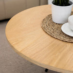 Load image into Gallery viewer, Modern Round Coffee Table with Side Tabletop – MDF &amp; Metal Finish