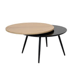Load image into Gallery viewer, Modern Round Coffee Table with Side Tabletop – MDF &amp; Metal Finish