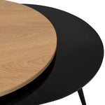 Load image into Gallery viewer, Modern Round Coffee Table with Side Tabletop – MDF &amp; Metal Finish