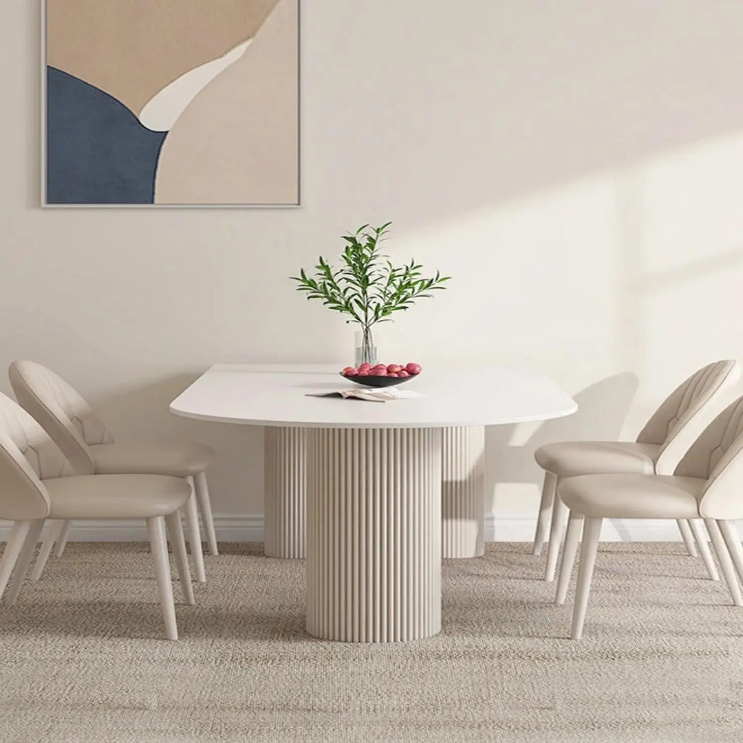 Kutis Modern Round Corner Kitchen Dining Table,Heavy Duty Slate Sturdy Indoor Table, Small Space Kitchen Furniture for Bar Living Room Office Leisure Coffee Table (120 x 60 x 75 CM).