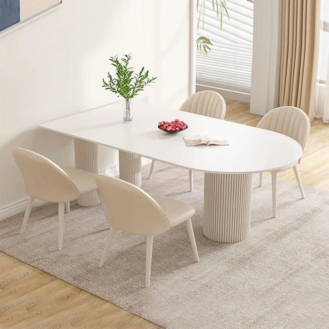 Kutis Modern Round Corner Kitchen Dining Table,Heavy Duty Slate Sturdy Indoor Table, Small Space Kitchen Furniture for Bar Living Room Office Leisure Coffee Table (120 x 60 x 75 CM).