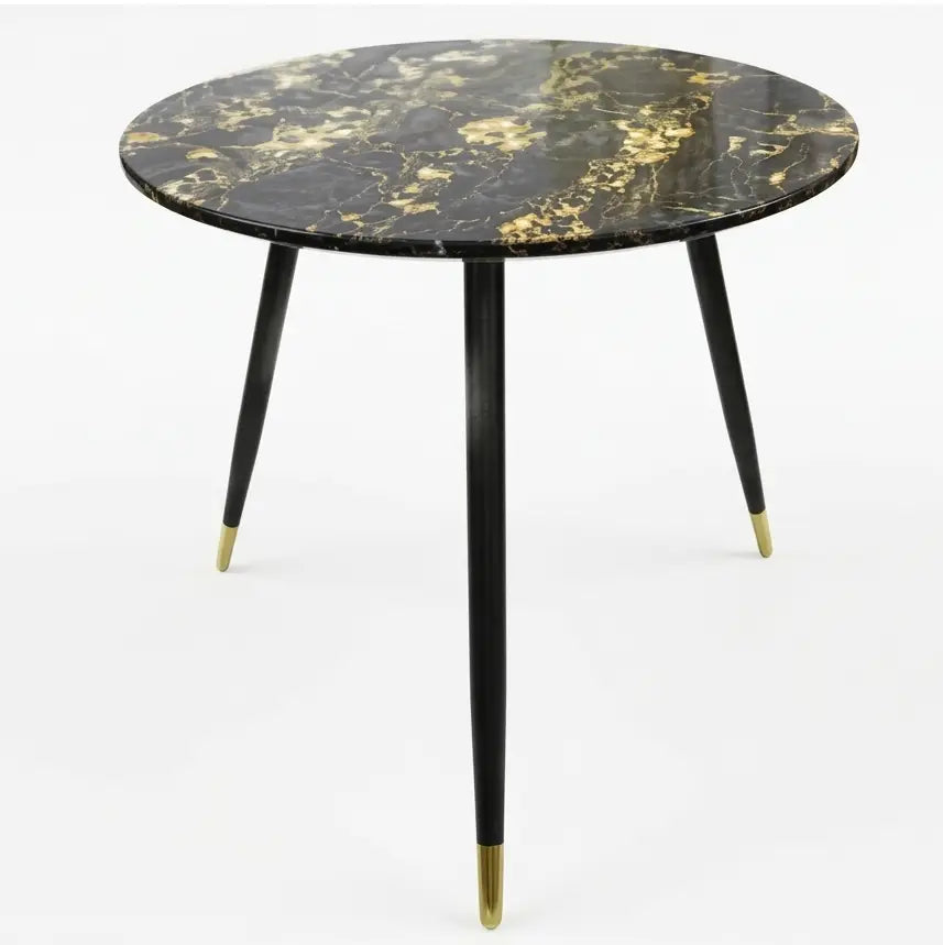 Modern Round Dining Table with Sturdy Metal Legs