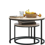 Load image into Gallery viewer, Modern Round Nesting Coffee Table Set Of 2 - Black &amp; Natural Oak-GCC Home Center