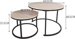 Load image into Gallery viewer, Modern Round Nesting Coffee Table Set Of 2 - Black &amp; Natural Oak-GCC Home Center