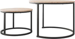 Load image into Gallery viewer, Modern Round Nesting Coffee Table Set Of 2 - Black &amp; Natural Oak-GCC Home Center