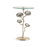 Load image into Gallery viewer, Modern Round Side Table – Clear Glass Top with Gold Metal Frame