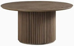 Load image into Gallery viewer, Modern Round Wooden Dining Table - 110 cm - Wood Top with Sturdy Base, Seats 6 Person