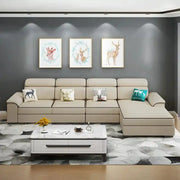 Modern Sectional Sofa - Soft Leather, Three-Seater, Customizable Design for Home & Office Spaces-GCC Home Center