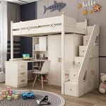 Load image into Gallery viewer, Modern Simplicity Adult Combination Bed Wardrobe Loft Bed Bunk Bed for Kids With Study Table