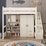 Load image into Gallery viewer, Modern Simplicity Adult Combination Bed Wardrobe Loft Bed Bunk Bed for Kids With Study Table
