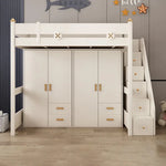 Load image into Gallery viewer, Modern Simplicity Adult Combination Bed Wardrobe Loft Bed Bunk Bed for Kids With Study Table