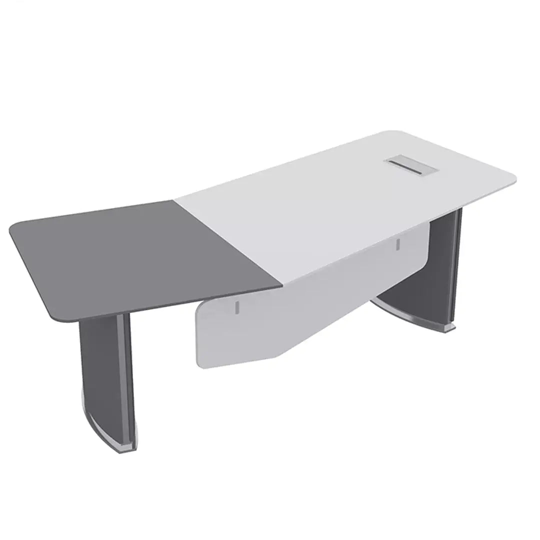 Modern Sleek Executive Office Table For Professional Office Look - Glossy White-GCC Home Center