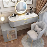 Load image into Gallery viewer, Modern Solid Wood Dressing Table Set with Smart Mirror and Stool - White/Gray-GCC Home Center
