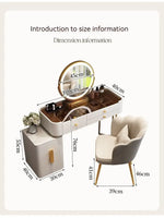 Load image into Gallery viewer, Modern Solid Wood Makeup Vanity Table Set with Smart Mirror and LED Lighting-GCC Home Center
