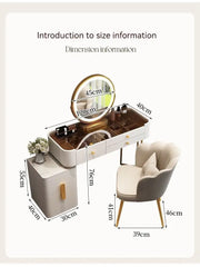 Modern Solid Wood Makeup Vanity Table Set with Smart Mirror and LED Lighting-GCC Home Center