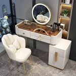 Load image into Gallery viewer, Modern Solid Wood Makeup Vanity Table Set with Smart Mirror and LED Lighting-GCC Home Center