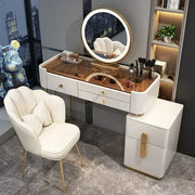 Modern Solid Wood Makeup Vanity Table Set with Smart Mirror and LED Lighting-GCC Home Center