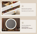 Load image into Gallery viewer, Modern Solid Wood Makeup Vanity Table Set with Smart Mirror and LED Lighting-GCC Home Center