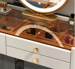 Load image into Gallery viewer, Modern Solid Wood Makeup Vanity Table Set with Smart Mirror and LED Lighting-GCC Home Center
