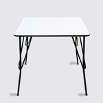 Load image into Gallery viewer, Modern Square White Wooden Table with Black Metal Legs – 80x80 cm